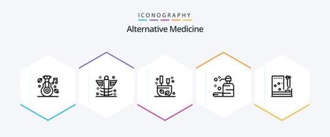Alternative Medicine 25 Line icon pack including soap. clean. medical. care. relax vector