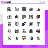 25 Universal Filled line Flat Colors Set for Web and Mobile Applications player finance surveillance exchange business Editable Vector Design Elements