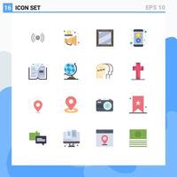 16 Thematic Vector Flat Colors and Editable Symbols of mobile coding money app development Editable Pack of Creative Vector Design Elements