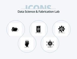 Data Science And Fabrication Lab Glyph Icon Pack 5 Icon Design. mobile. data. information. technical. skrewdriver vector