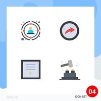 User Interface Pack of 4 Basic Flat Icons of link insignia people link ribbon Editable Vector Design Elements