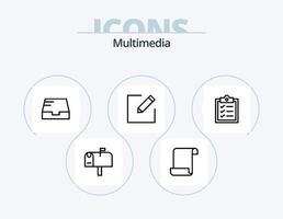 multimedia línea icono paquete 5 5 icono diseño. . . evento. mensaje. alerta vector
