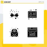 4 Creative Icons Modern Signs and Symbols of content email rating profile find Editable Vector Design Elements