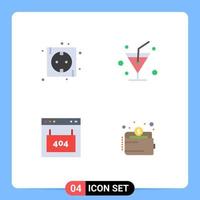 Flat Icon Pack of 4 Universal Symbols of board interface plug glass seo Editable Vector Design Elements