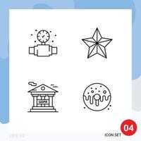 Pack of 4 Modern Filledline Flat Colors Signs and Symbols for Web Print Media such as gauge financial plumbing holiday gdpr Editable Vector Design Elements