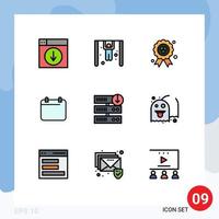 Set of 9 Modern UI Icons Symbols Signs for server downgrade downgrade award year day Editable Vector Design Elements