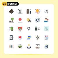 Pictogram Set of 25 Simple Flat Colors of open valentine burner love balloon Editable Vector Design Elements