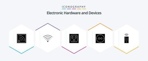 dispositivos 25 glifo icono paquete incluso . . vector