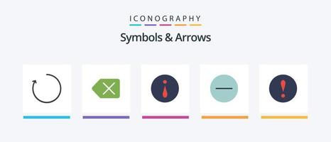 Symbols and Arrows Flat 5 Icon Pack Including . information. warning. alert. Creative Icons Design vector