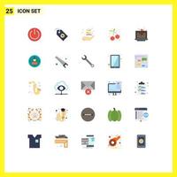 Set of 25 Modern UI Icons Symbols Signs for baking fruit tag cherry give Editable Vector Design Elements