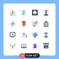 16 Creative Icons Modern Signs and Symbols of net global straight complex stamp Editable Pack of Creative Vector Design Elements