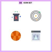 Pack of 4 Modern Flat Icons Signs and Symbols for Web Print Media such as podium web cancer day planets lab Editable Vector Design Elements