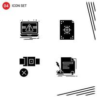 Mobile Interface Solid Glyph Set of Pictograms of essentials belt alert development lock Editable Vector Design Elements