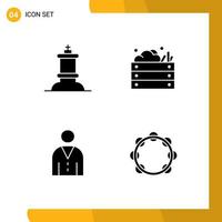 Group of Solid Glyphs Signs and Symbols for chess human agriculture nature people Editable Vector Design Elements