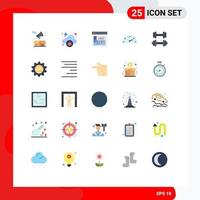 Flat Color Pack of 25 Universal Symbols of healthcare dumbbell malware speedometer gauge Editable Vector Design Elements