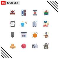 Stock Vector Icon Pack of 16 Line Signs and Symbols for coding gift pack encryption gift box easter gift Editable Pack of Creative Vector Design Elements