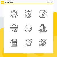 Set of 9 Vector Outlines on Grid for game toolbox discount set navigation Editable Vector Design Elements