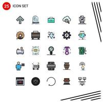 Stock Vector Icon Pack of 25 Line Signs and Symbols for machine bot bag biochip search Editable Vector Design Elements