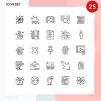 Stock Vector Icon Pack of 25 Line Signs and Symbols for events date collection calendar product Editable Vector Design Elements