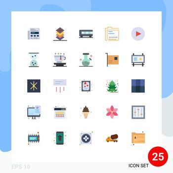 25 Creative Icons Modern Signs and Symbols of circle document programing data archive Editable Vector Design Elements