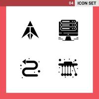 Set of 4 Modern UI Icons Symbols Signs for dubaicoin directional crypto currency hosting left Editable Vector Design Elements