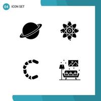 Thematic Vector Solid Glyphs and Editable Symbols of planet chain coin flag chemistry crypto Editable Vector Design Elements