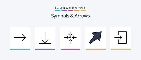 símbolos y flechas línea lleno 5 5 icono paquete incluso . abajo. arriba. escala. creativo íconos diseño vector