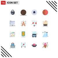 Pack of 16 Modern Flat Colors Signs and Symbols for Web Print Media such as skin protection skin care charge skin dermatology Editable Pack of Creative Vector Design Elements