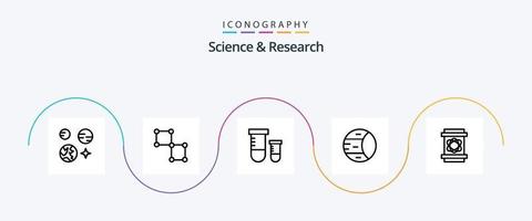 Science Line 5 Icon Pack Including danger. structure. potion. space. planet vector