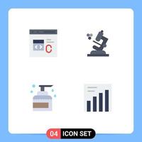 Pack of 4 Modern Flat Icons Signs and Symbols for Web Print Media such as c house develop microscope product Editable Vector Design Elements