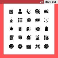 Modern Set of 25 Solid Glyphs and symbols such as gaming arcade apartment cleaning dish Editable Vector Design Elements