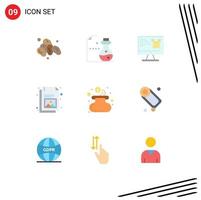 Set of 9 Modern UI Icons Symbols Signs for purse cash screen image document Editable Vector Design Elements