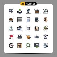 conjunto de 25 moderno ui íconos símbolos señales para deseo magia globo palos instrumento editable vector diseño elementos