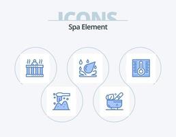 Spa Element Blue Icon Pack 5 Icon Design. temperature. element. hot. spa. springs vector