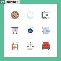 Universal Icon Symbols Group of 9 Modern Flat Colors of sales chart weather configuration optimize Editable Vector Design Elements