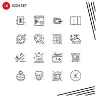 Pack of 16 creative Outlines of smoking no repair cigarette location Editable Vector Design Elements