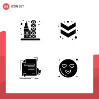 User Interface Pack of Basic Solid Glyphs of launch education space down agreement Editable Vector Design Elements