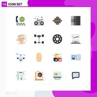 Modern Set of 16 Flat Colors Pictograph of user man gym human grid Editable Pack of Creative Vector Design Elements