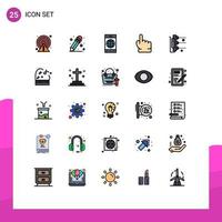 Filled line Flat Color Pack of 25 Universal Symbols of scanner printing mobile factory point Editable Vector Design Elements