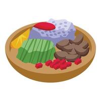 Brazilian lunch icon isometric vector. Brazil food vector