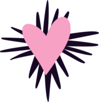 extraño corazón mágico. corazón de san valentín en estilo doodle png