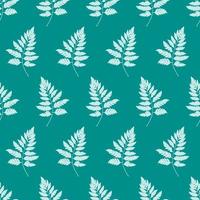 Simple Natural Fern Seamless Pattern. Vector Illustration