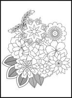 Doodles Flowers Coloring Pages vector