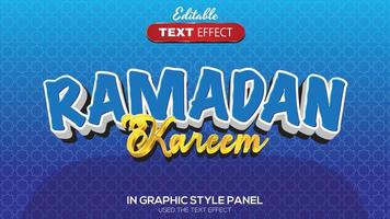 Tema de ramadán con efecto de texto editable en 3d vector