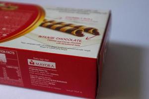 Jakarta, Indonesia in December 2022. Isolated white photo of Astor Wafer Stick Chocolate