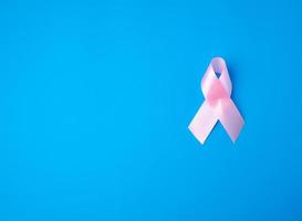 pink ribbon, breast cancer awareness symbol, copy space photo