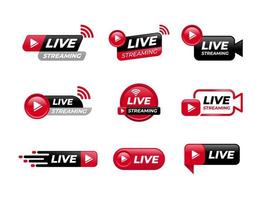 Youtube Live Badge Set vector