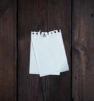 two empty notepad paper attached with a button photo