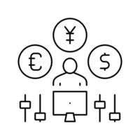 money currency businessman line icon vector illustration