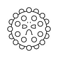 microorganism bacteria virus line icon vector illustration